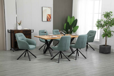 SIAN Armlehnstuhl  180° drehbar, Türkis- 63x61x88