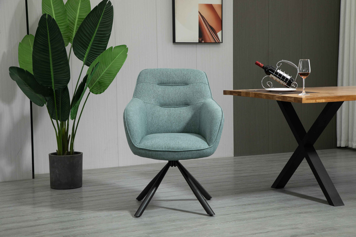 SIAN Armlehnstuhl  180° drehbar, Türkis- 63x61x88