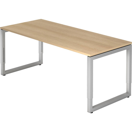 Höhenverstellbar Schreibtisch Rechteckig Eiche Eiche Wange 1.800 (B) x 800 (T) x 850 (H) mm Spanplatte, Stahl Red Line