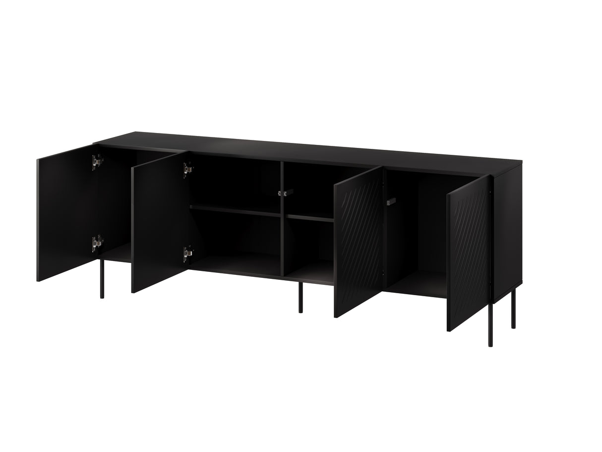Sideboard Rivano 200×75×42cm – Schwarz matt