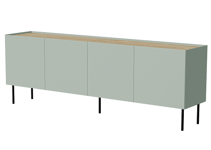 Sideboard VELINO 200×70×40 cm – Kaschmir matt & Eiche