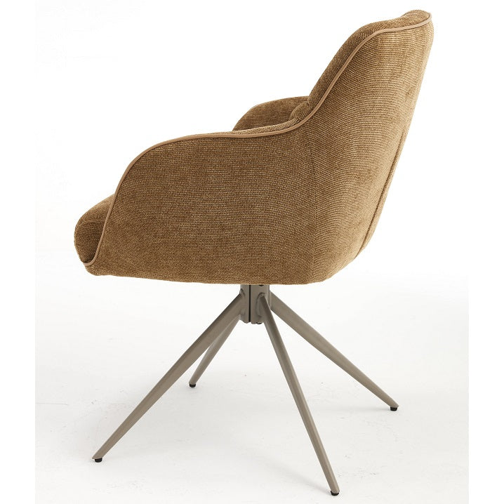 Smart Stuhl Armlehnstuhl mit Federung & 360° Braun