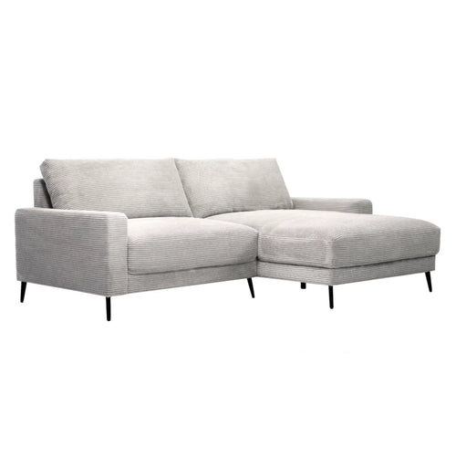 Arden Ecksofa Cordbezug grau  190 x 125 cm