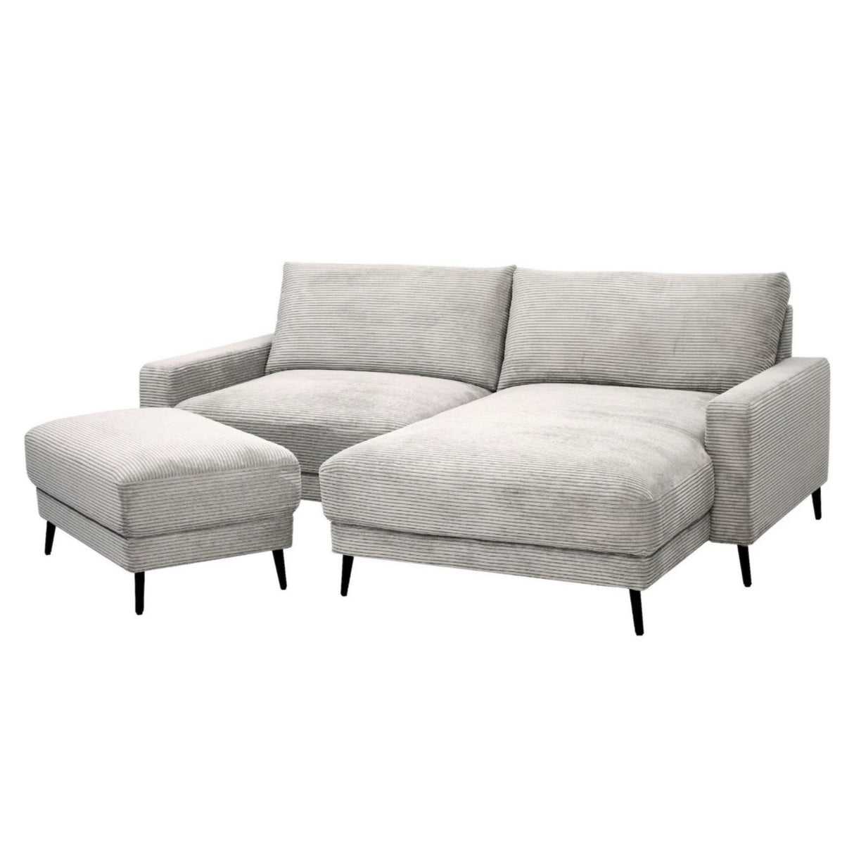 Arden Ecksofa Cordbezug grau  190 x 125 cm