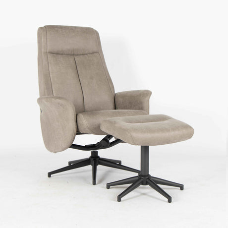 TOSSAT SET bequemer Relax Sessel Braun mit Hocker