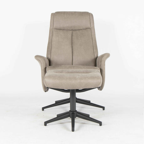 TOSSAT SET bequemer Relax Sessel Braun mit Hocker