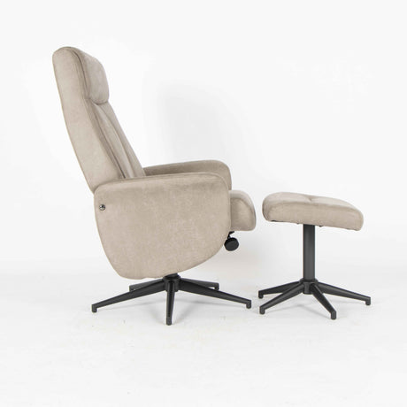 TOSSAT SET bequemer Relax Sessel Braun mit Hocker