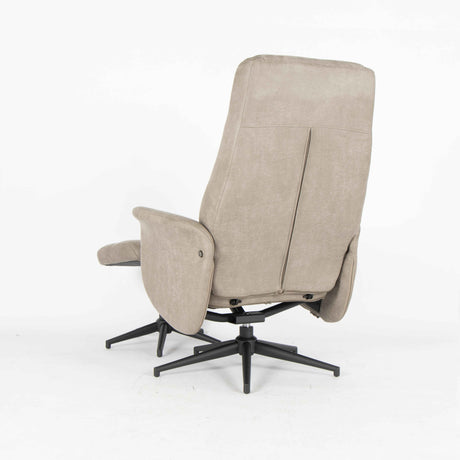 TOSSAT SET bequemer Relax Sessel Braun mit Hocker