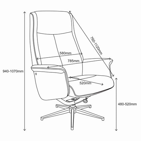 TOSSAT SET bequemer Relax Sessel Braun mit Hocker