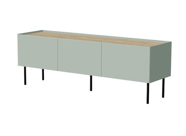 TV-Möbel VELINO 200×52×40 cm – Olive matt & Eiche