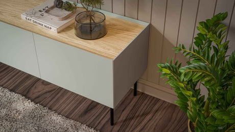 Kommode VELINO 200×70×40 cm – Kaschmir matt & Eiche