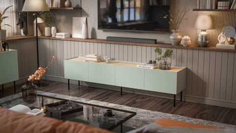 Kommode VELINO 150×70×40 cm – Kaschmir matt & Eiche