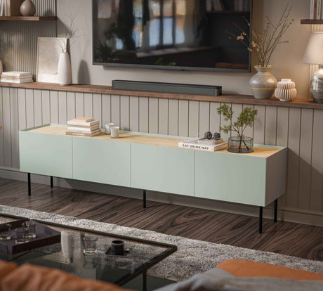 Kommode VELINO 150×70×40 cm – Kaschmir matt & Eiche