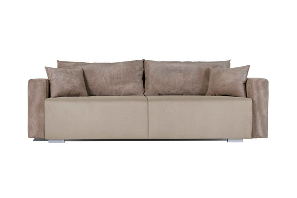 Tron Vita Sofa mit Bettauszug - rosa 245x94x76 cm