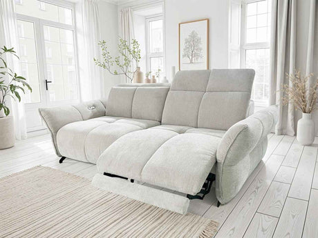 VANDEM Design Sofa grau Funktionssofa mit elektrischer Relaxfunktion
