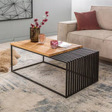 VARELLO Couchtisch Massiv Eiche 100x60x40 cm