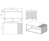 VARELLO Couchtisch Massiv Eiche 100x60x40 cm