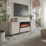 Vektor Sideboard 200cm+ Kamin, Schwarz