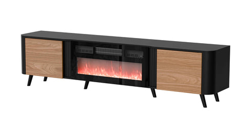 Vektor TV-Möbel 200cm+ Kamin, schwarz/ san sebastian