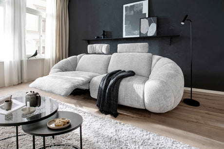 WERDE Design Sofa , elektrisch verstellbar - grau 265/109/103cm