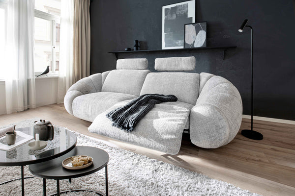 WERDE Design Sofa , elektrisch verstellbar - grau 265/109/103cm