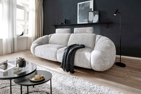 WERDE Design Sofa , elektrisch verstellbar - grau 265/109/103cm