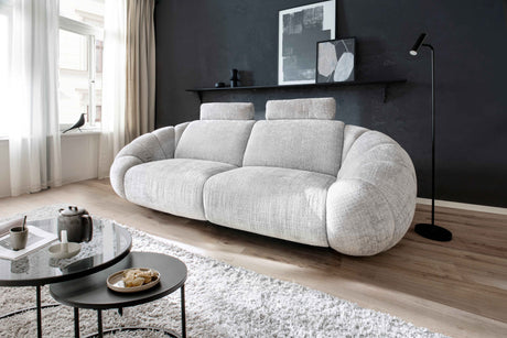 WERDE Design Sofa , elektrisch verstellbar - grau 265/109/103cm