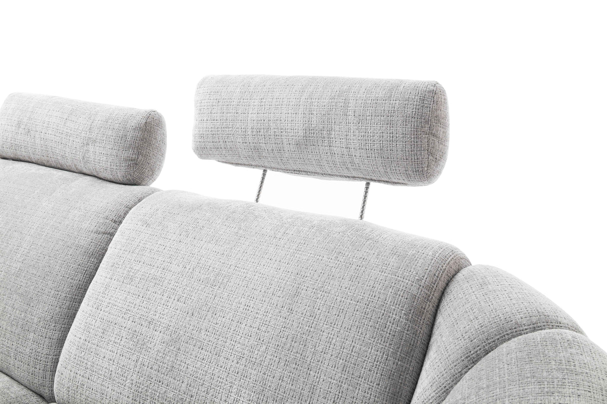 WERDE Design Sofa , elektrisch verstellbar - grau 265/109/103cm