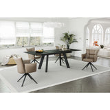 Ausziehtisch JELIA Keramikglas schwarz