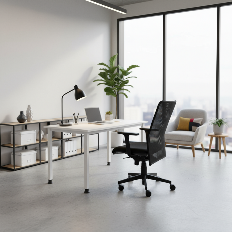 Büromöbel-Set Weiss/grau - Prime Möbel