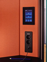 Coda - Ein-Personen-Akustikkabine Weiss / Orange Blue Line