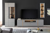 Sevilla Kombi-Vitrine LED 80 x 207 x 38 cm arktisgrau