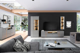 Sevilla Kombi-Vitrine LED 80 x 207 x 38 cm arktisgrau