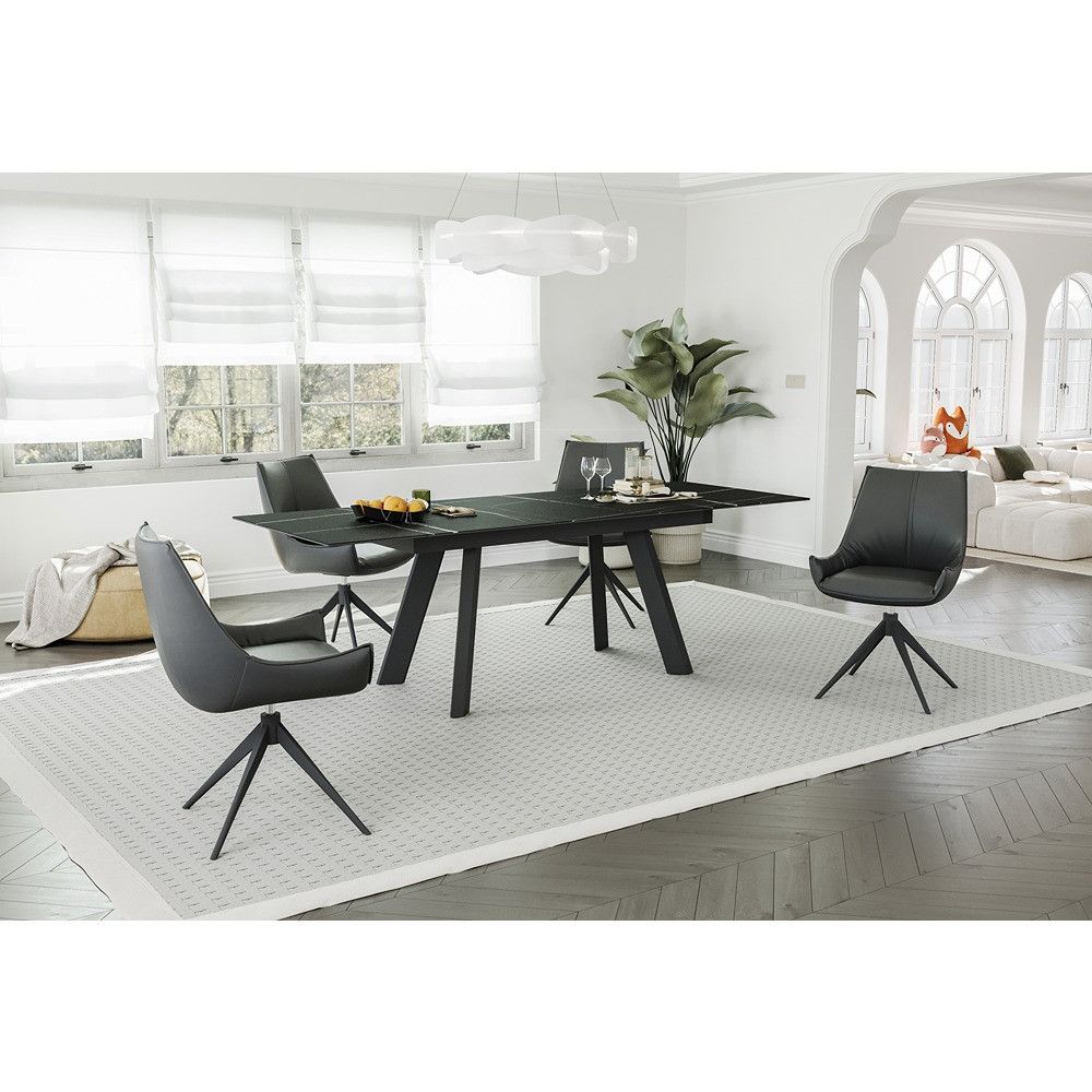 Ausziehtisch JELIA Keramikglas schwarz