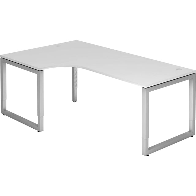 Eckschreibtisch Rechteckig Weiß Wange 2.000 (B) x 1.200 (T) x 850 (H) mm Spanplatte, Stahl Red Line