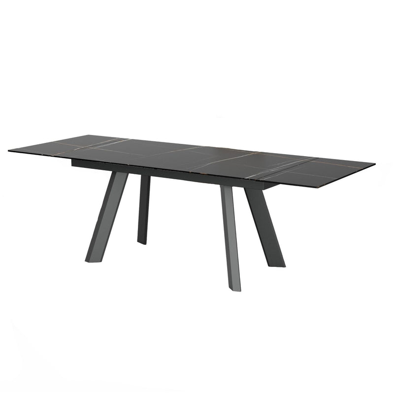 Ausziehtisch JELIA Keramikglas schwarz