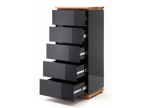 Chiaron Hochkommode schwarz hochglanz lackiert MCA Furniture