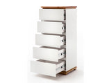 Chiaron Hochkommode weiss matt lackiert / Ast Eiche MCA Furniture