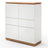 Highboard weiss matt mit Asteiche 