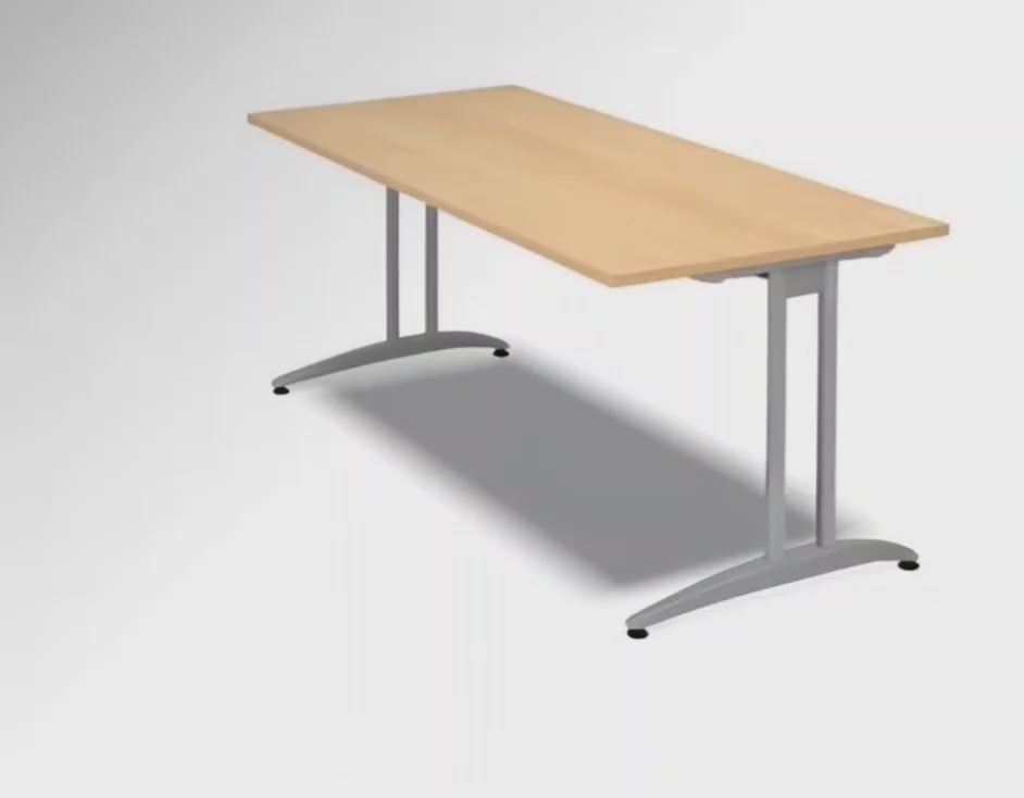 Büro-Schreibtisch Akzent, C-Fuss Gestell,Hx BxT 740 x 1.800 x 800 mm, ahorn