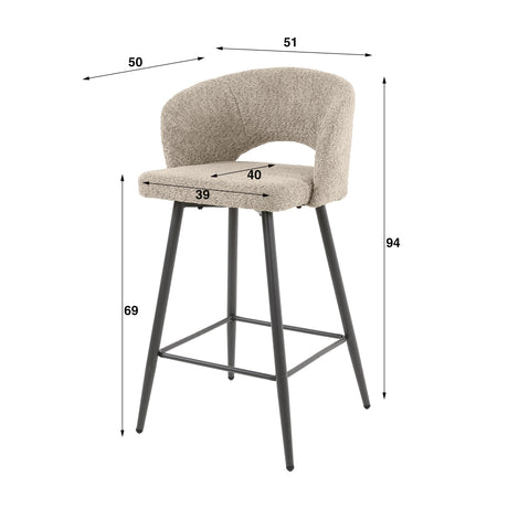 Barhocker Bouclé Salon Trendy und Bequem Prime Möbel