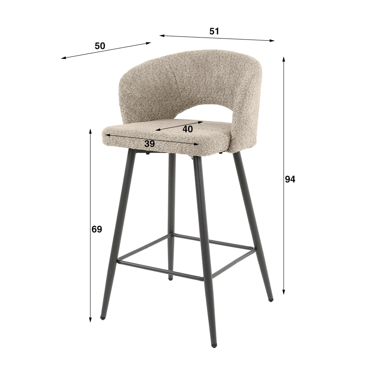 Barhocker Bouclé Salon Trendy und Bequem Prime Möbel