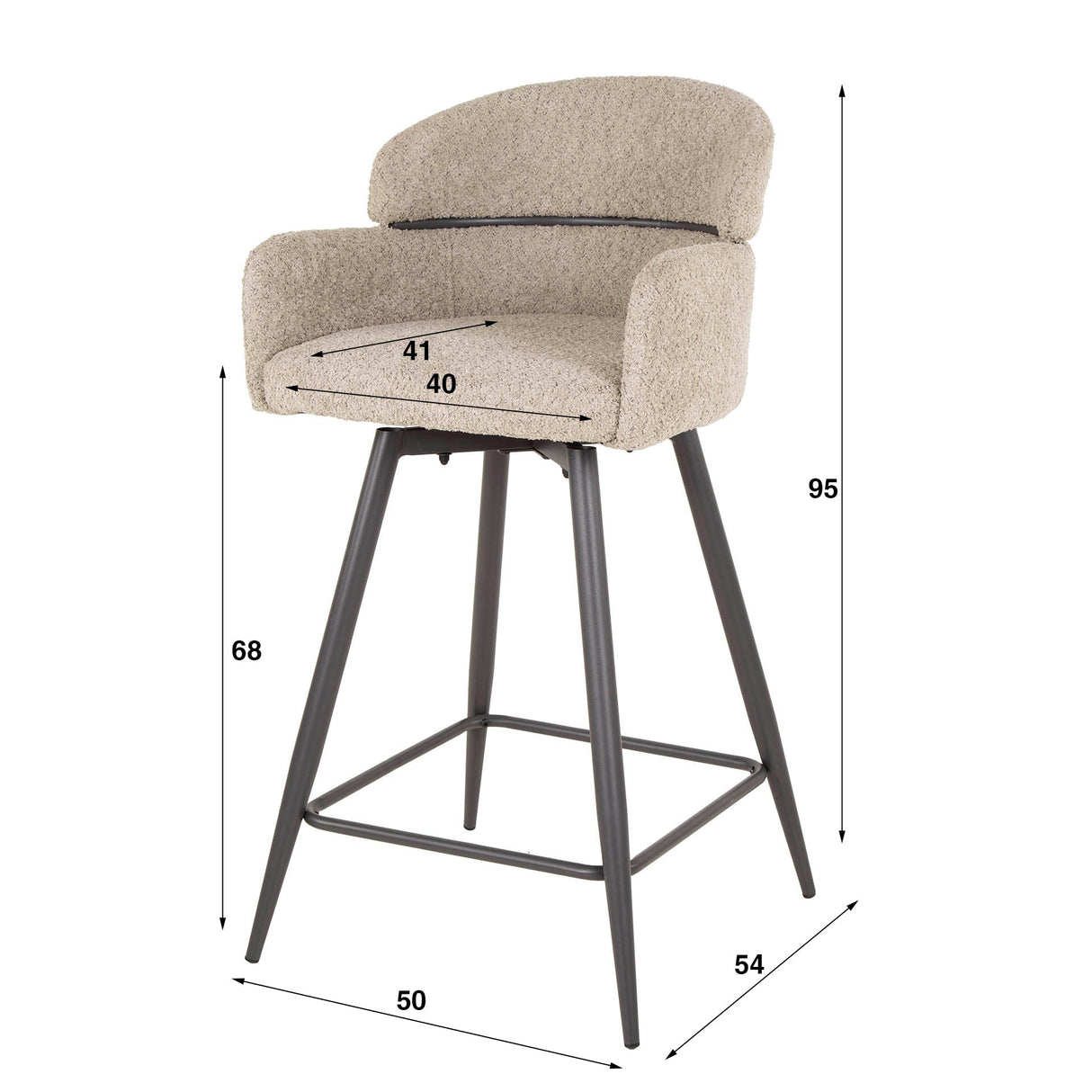 Barhocker Miami Drehbar Bouclé Prime Möbel