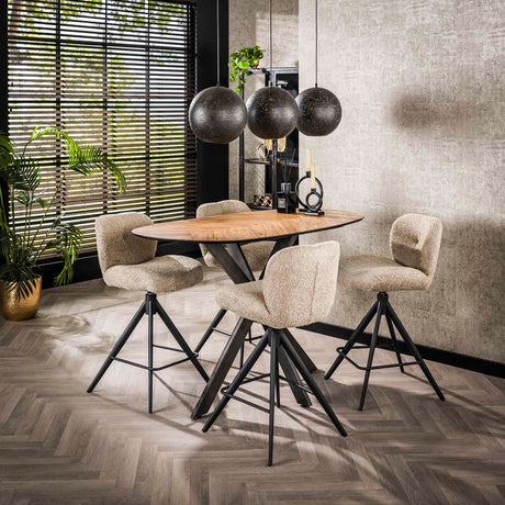 Fox Bartisch 140cm Teakholzfurnier mit organischer Note Prime Möbel
