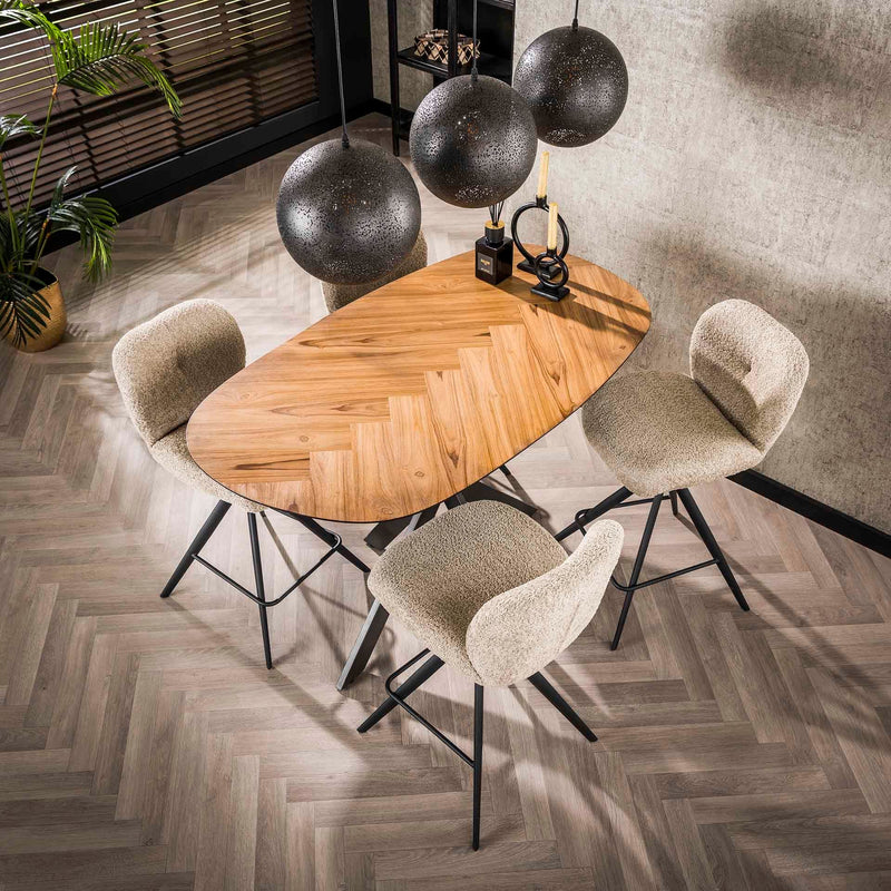 Fox Bartisch 140cm Teakholzfurnier mit organischer Note Prime Möbel