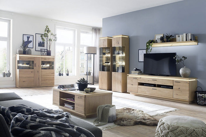 BARCELONA Highboard Eiche Massiv 150 x 128 x 37 cm Prime Möbel