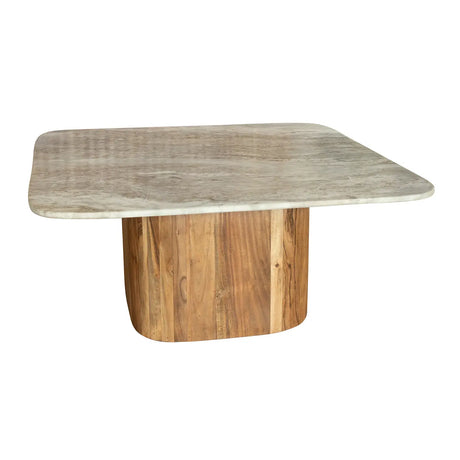 BERGENGRAUER COUCHTISCH AUS MARMOR UND HOLZ - Prime Möbel