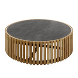 Couchtisch rund mit Schieferplatte 120cm - Prime Möbel
