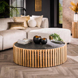 Couchtisch rund mit Schieferplatte 120cm - Prime Möbel