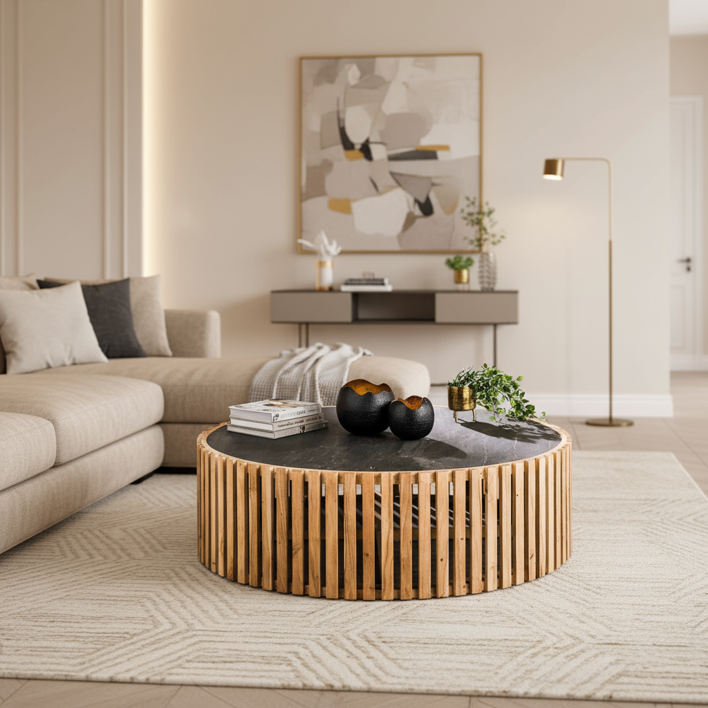 Moon Couchtisch rund Schiefer 120cm